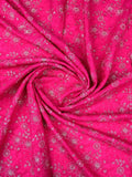 Pink color dola silk fabric with allover embroidery work