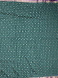 Maheshwari fancy saree peacock green color allover zari motifs & zari border with contrast pallu and attached blouse