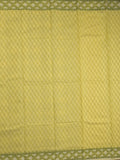 Jamdani cotton saree light yellow color allover weaves & small border with weaving pallu and running blouse