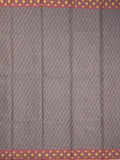 Jamdani cotton saree grey color allover weaves & small border with weaving pallu and running blouse