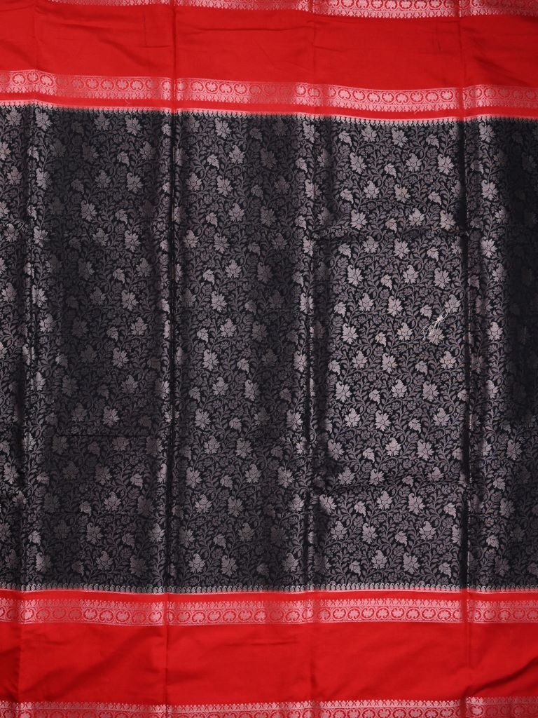 Banaras fancy saree black color allover zari weaves & kaddi border with brocade pallu and brocade blouse