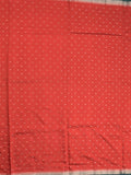Maheshwari fancy saree red color allover zari motifs & zari border with contrast pallu and attached blouse