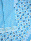 Jamdani cotton saree sky blue color allover weaves & small border with weaving pallu and running blouse