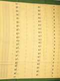 Khadi cotton saree light yellow color allover motifs & small kaddi border with weaving pallu and plain blouse