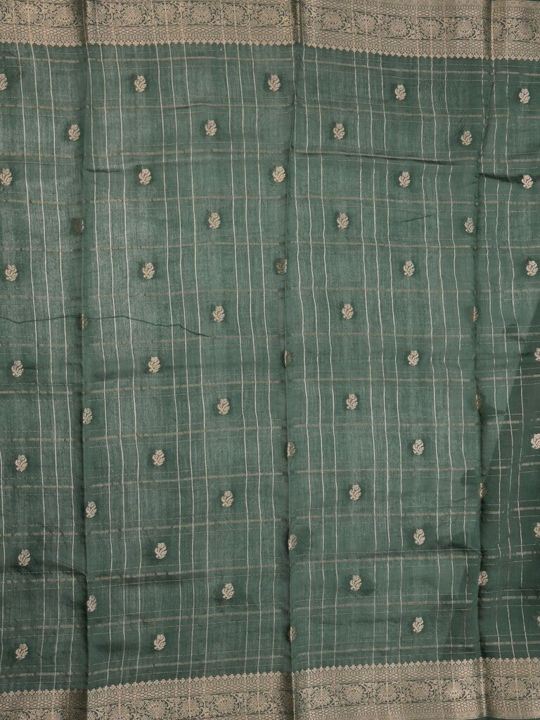 Maheshwari fancy saree maroon color allover checks, zari motifs & zari border with contrast pallu and attached blouse