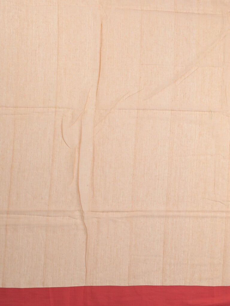 Khadi cotton saree light peach color allover motifs & small kaddi border with weaving pallu and plain blouse