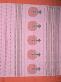 Khadi cotton saree light purple color allover motifs & small kaddi border with weaving pallu and plain blouse