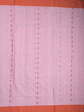Khadi cotton saree light purple color allover motifs & small kaddi border with weaving pallu and plain blouse