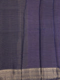 Maheshwari fancy saree purple color allover stripes & zari border with contrast pallu and attached plain blouse