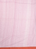 Khadi cotton saree light purple color allover motifs & small kaddi border with weaving pallu and plain blouse