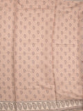 Chanderi fancy saree peach color allover prints, embroidery & printed border with printed pallu and printed blouse