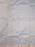 Chanderi fancy saree pastel blue color allover embroidery & zari border with short zari pallu and attached plain blouse