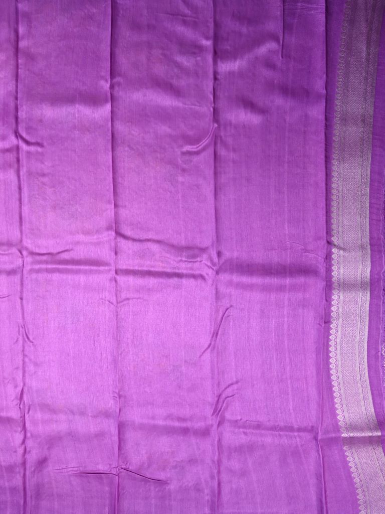 Matka kadhi fancy saree lavender color allover zari weaves & zari border with rich pallu and plain blouse