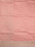Chanderi fancy saree baby pink color allover embroidery & zari border with short zari pallu and attached plain blouse