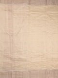 Chanderi fancy saree pastel yellow color allover embroidery & zari border with short zari pallu and attached plain blouse