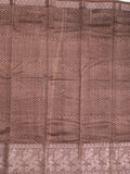 Maheshwari fancy saree brown color allover prints & zari border with zari pallu and attached plain blouse