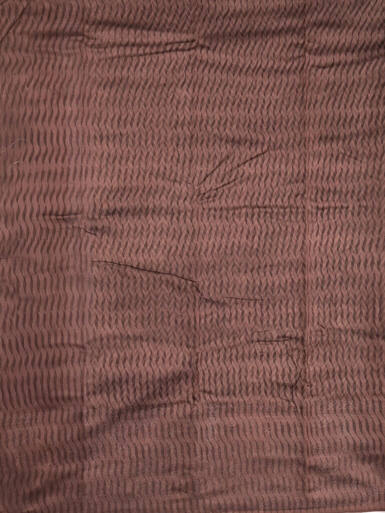 Maheshwari fancy saree brown color allover prints & zari border with zari pallu and attached plain blouse