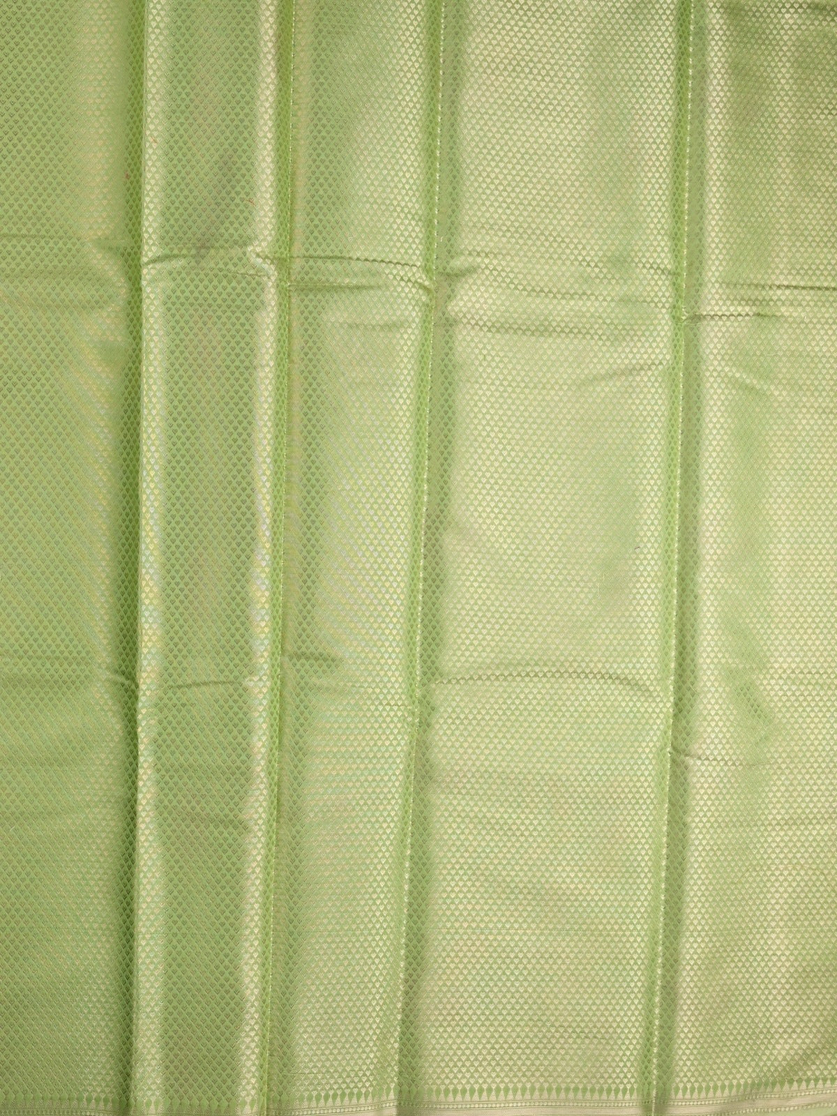 Chanderi fancy saree light green color allover zari weaves & zari border with brocade pallu and brocade blouse