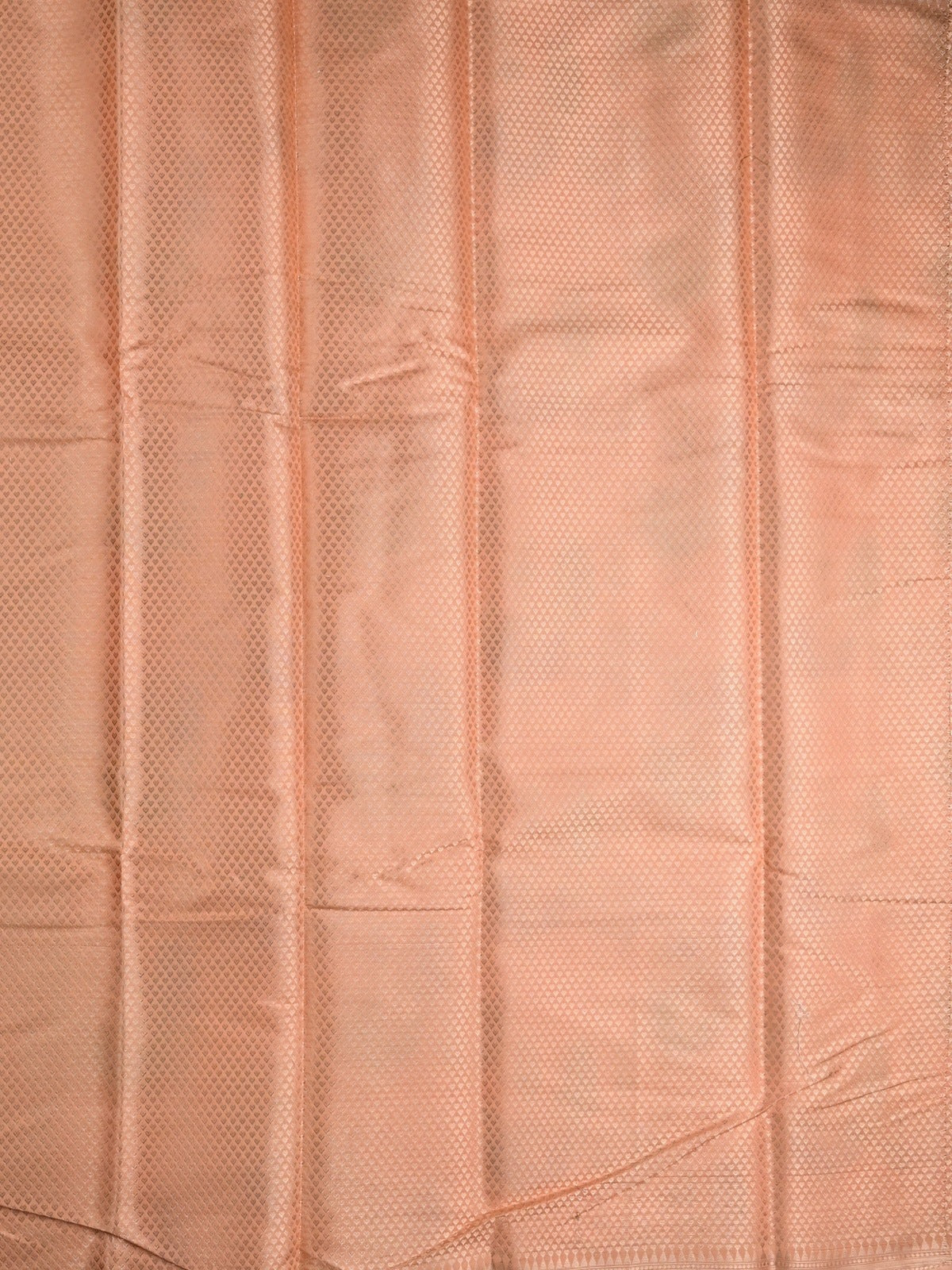 Chanderi fancy saree peach color allover zari weaves & zari border with brocade pallu and brocade blouse