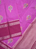 Banaras fancy saree purple color allover zari motifs & kaddi border with contrast brocade pallu and brocade blouse