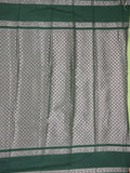 Banaras fancy saree pista green color allover zari motifs & kaddi border with contrast brocade pallu and brocade blouse