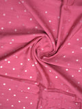 Kosa silk fancy saree rose pink color allover mirror work & embroidery cutwork border with running pallu and attached blouse