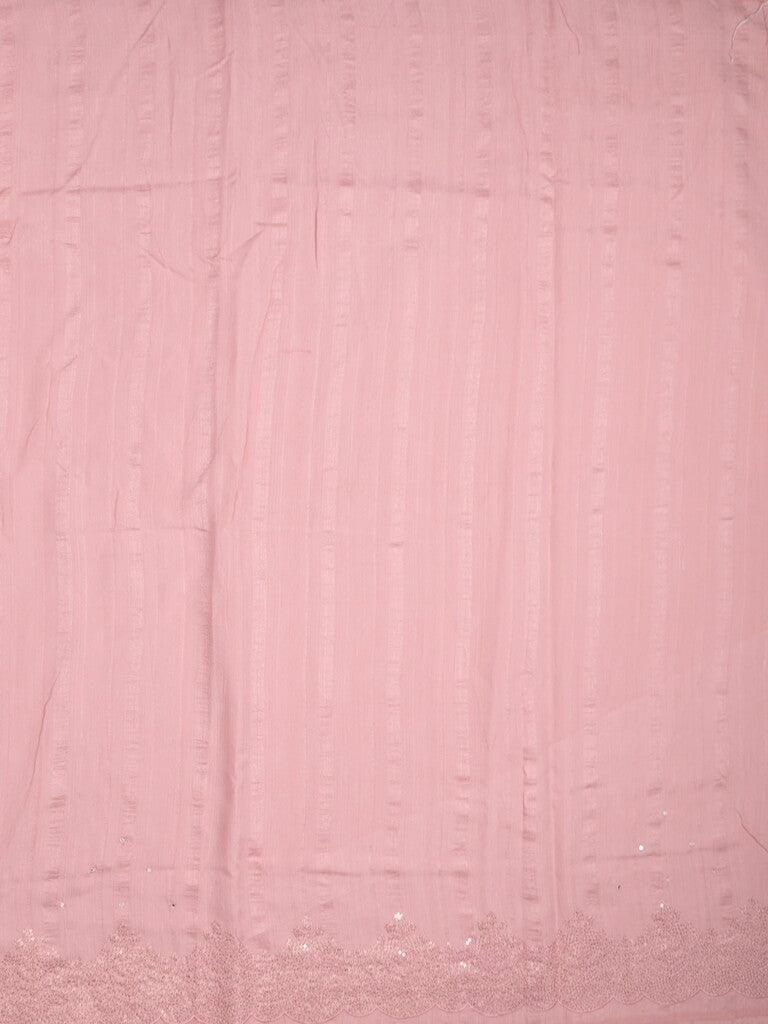 Kosa silk fancy saree baby pink color allover mirror work & embroidery cutwork border with running pallu and attached blouse