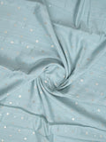 Kosa silk fancy saree light blue color allover mirror work & embroidery cutwork border with running pallu and attached blouse