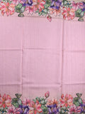 Tussar fancy saree baby pink color allover plain & printed border with running pallu and printed blouse