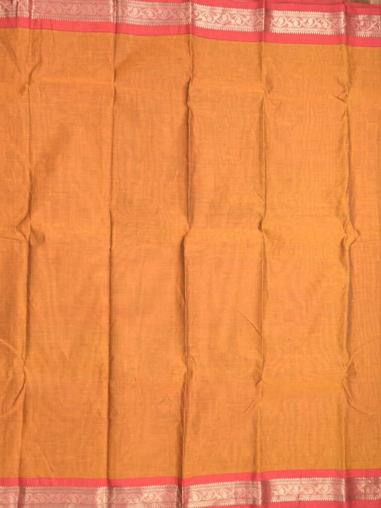 Dhaka cotton saree mustard yellow color allover plain & zari border with contrast plain pallu and plain blouse