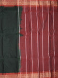 Dhaka cotton saree black color allover plain & zari border with contrast plain pallu and plain blouse