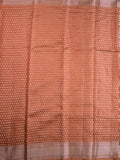 Raw mango silk fancy saree orange color allover zari weaves & zari border with short brocade pallu and attached blouse