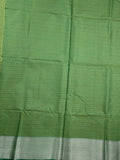 Kota fancy saree parrot green color allover zari weaves & plain kaddi border with short pallu and plain blouse