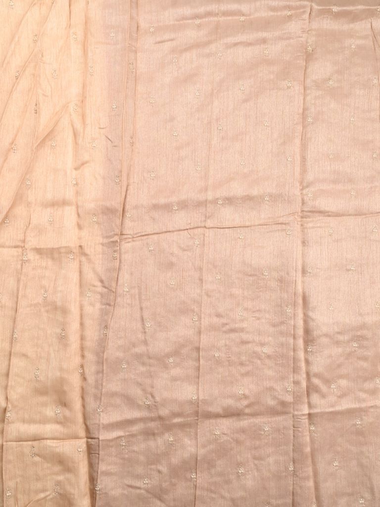 Chinnon fancy saree dark pink color allover gold zari motifs & fancy border with running pallu and contrast blouse with zari motifs