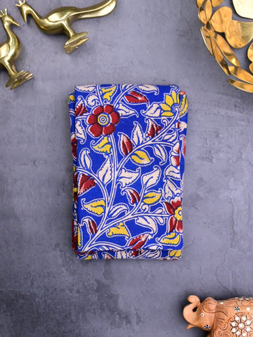 Royal blue color kalamkari cotton printed blouse