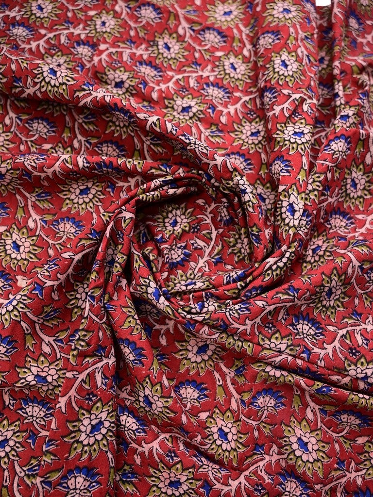 Maroon color kalamkari cotton printed blouse