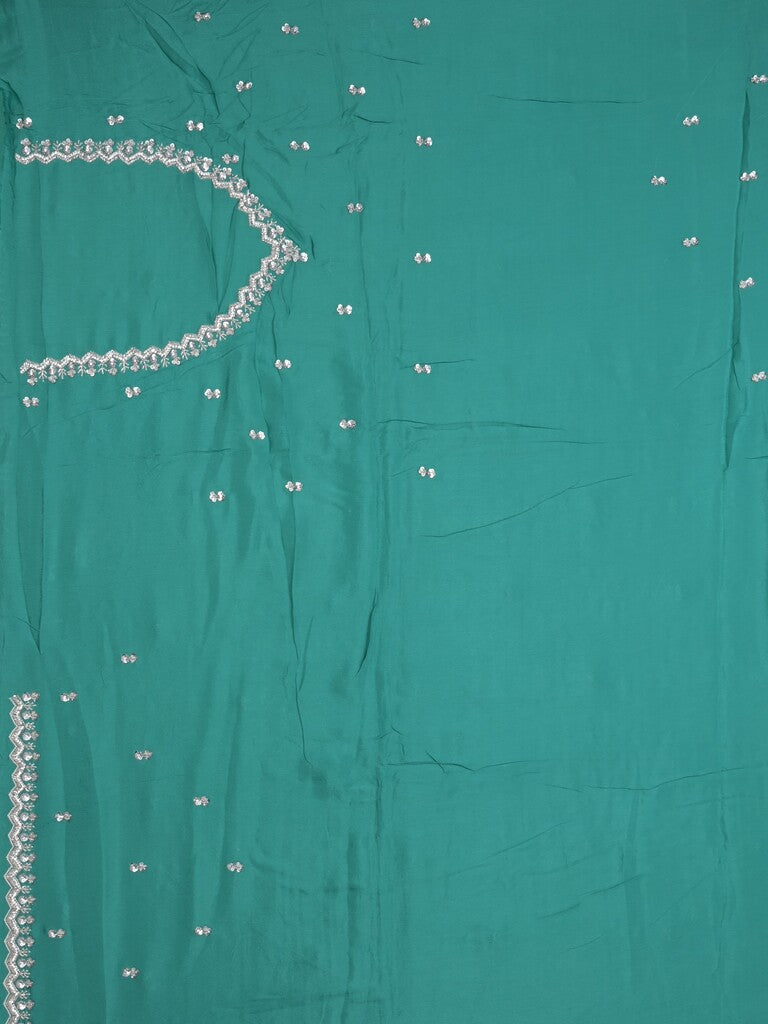 Chiffon fancy saree sky blue color allover plain, embroidery motifs & embroidery border with running pallu and designer blouse