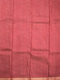 Maheswari fancy saree maroon allover prints & small zari border with printed pallu and attached plain blouse