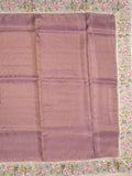 Dola tissue fancy saree brownish pink color allover stripes & embroidery cutwork border with running pallu and plain blouse