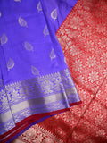 Banaras fancy saree lavender color allover zari motifs & zari border with rich pallu and contrast plain blouse