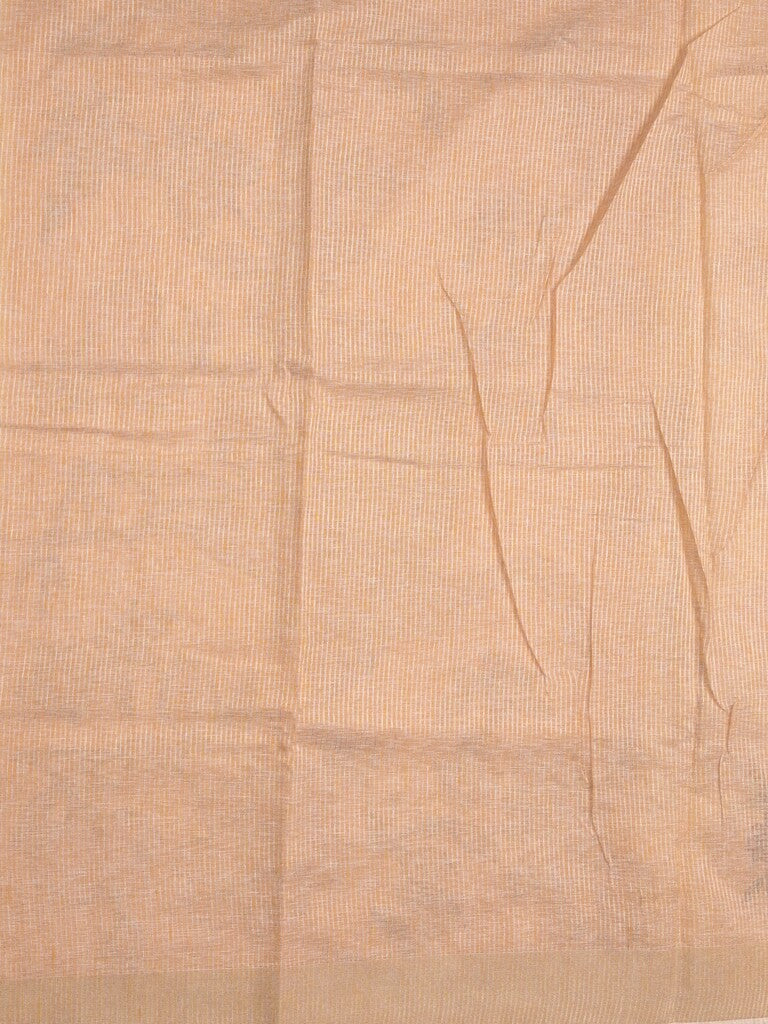 Lenin fancy saree half white color allover plain & fancy border with contrast pallu and attached plain blouse