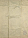 Lenin fancy saree half white color allover plain & fancy border with contrast pallu and attached plain blouse