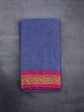 Dhaka cotton saree purple color allover thread motifs & thread weaving border with rich pallu and plain blouse