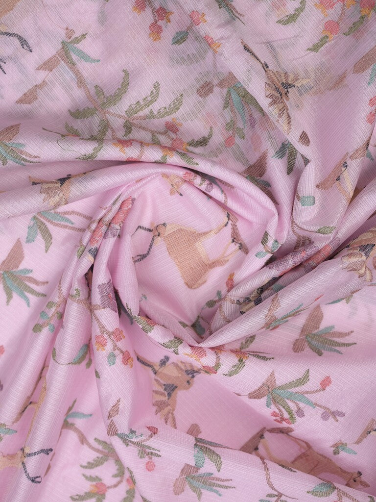 Kota fancy saree light purple color allover weaves & fancy border with running pallu and attached blouse