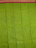 Dhaka cotton saree leaf green color allover thread motifs & thread weaving border with rich pallu and plain blouse