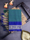 Dhaka cotton saree for women | purple | floral border | without blouse
