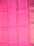 Dola tissue fancy saree pink color allover zari weaves & zari border with rich pallu and plain blouse