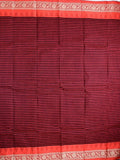 Dhaka cotton saree for women | purple | floral border | without blouse
