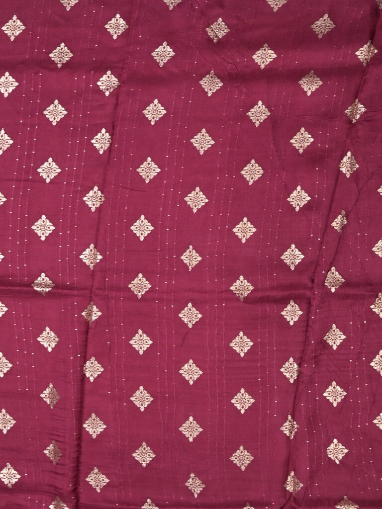 Dola silk fancy saree orange color allover stripes & zari border with short pallu and attached contrast blouse