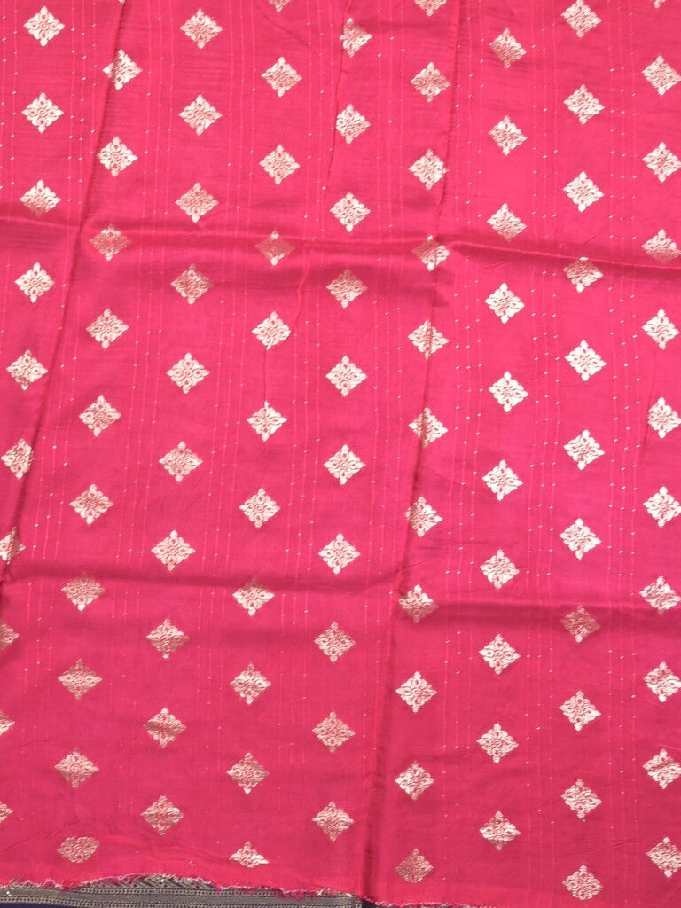 Dola silk fancy saree navy blue color allover stripes & zari border with short pallu and attached contrast blouse